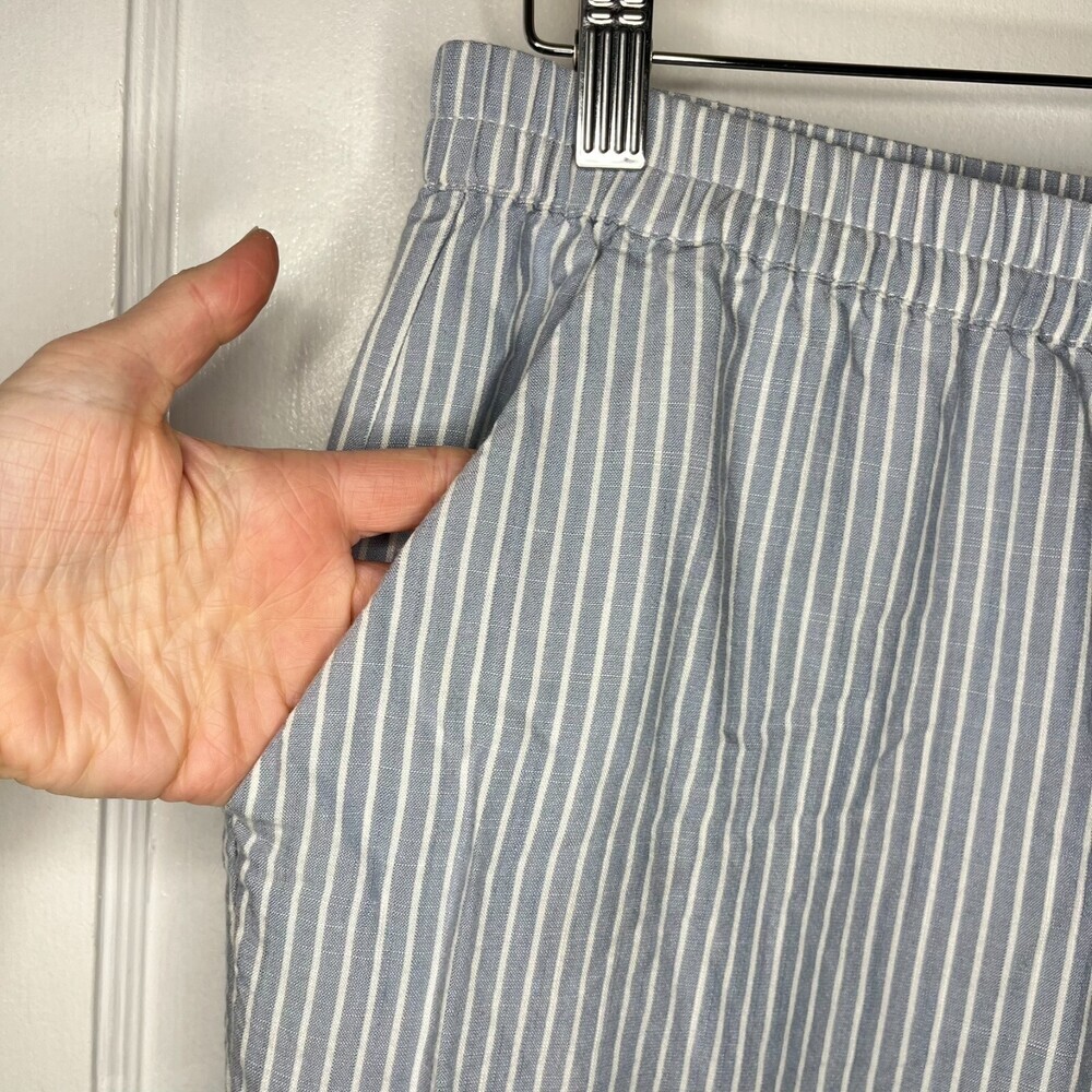 Marine Layer Women Pants Medium Blue White Tencel Stripe Pull On Pockets Stretch - Picture 5 of 16